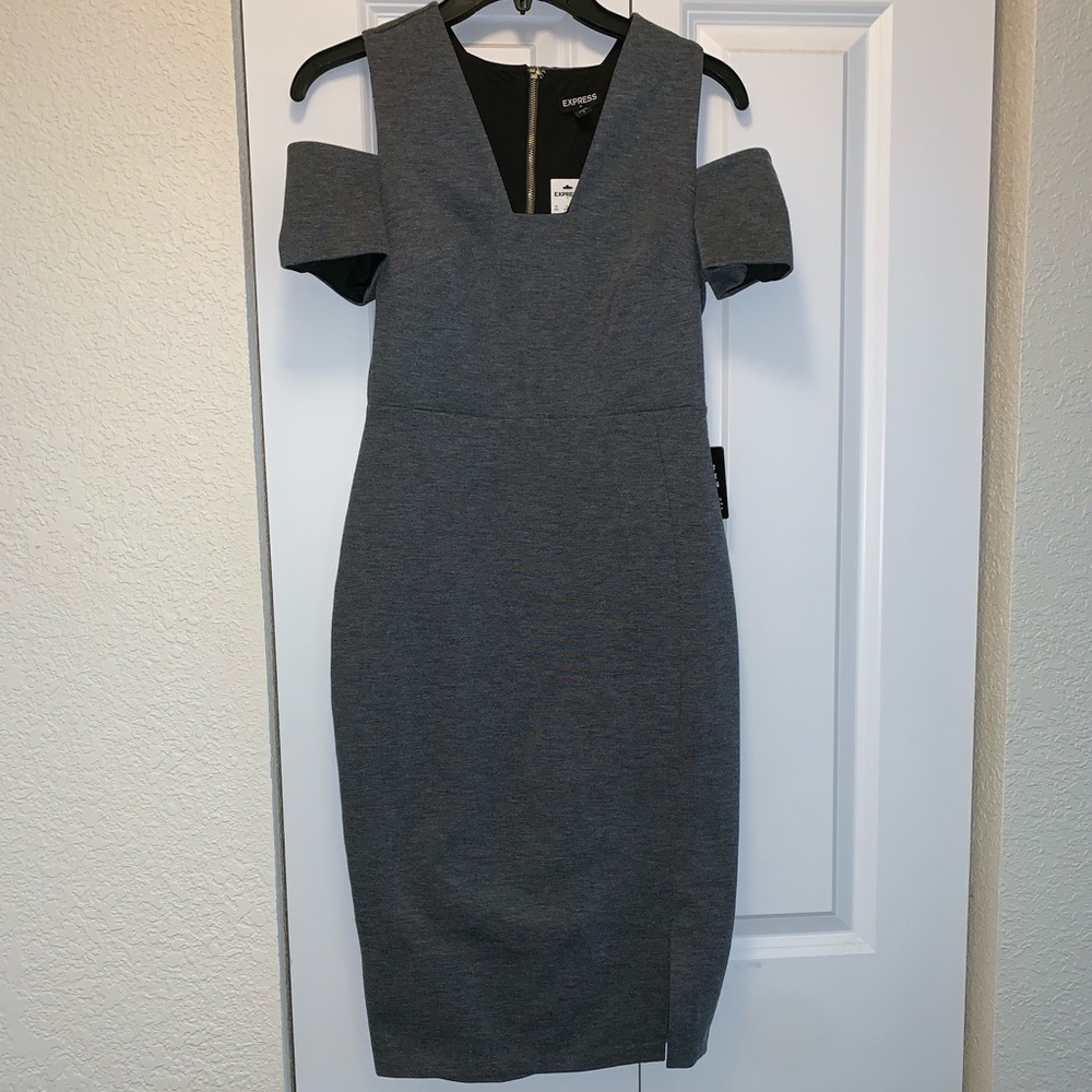 EXPRESS Professional Pencil Dress Grey